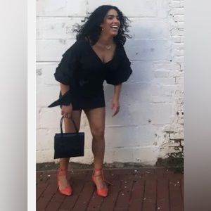 Lioness black off the shoulder linen dress